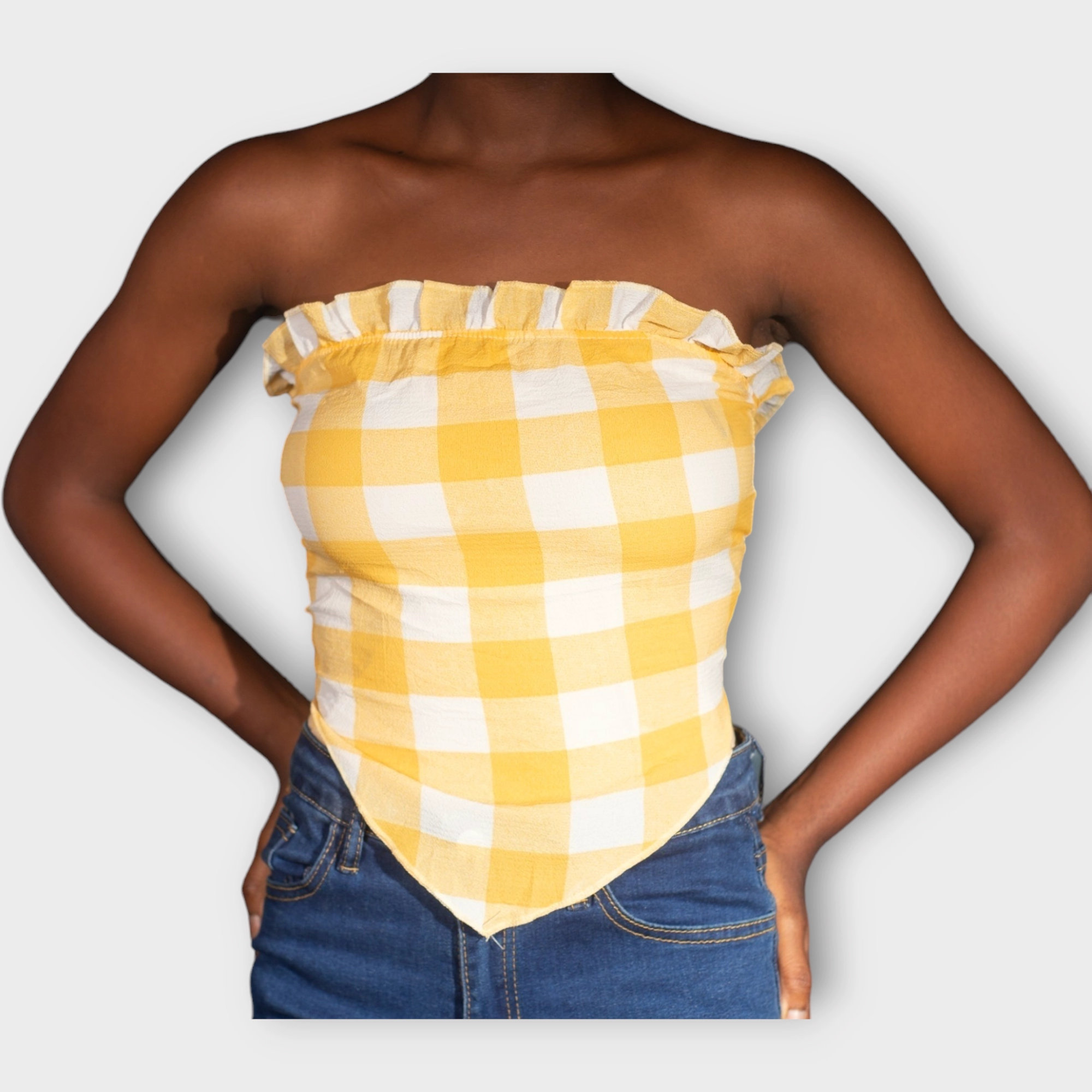 Scarf pattern yellow top