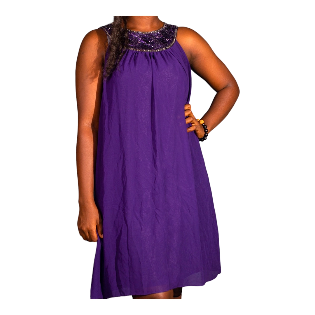 Sleeveless purple dress